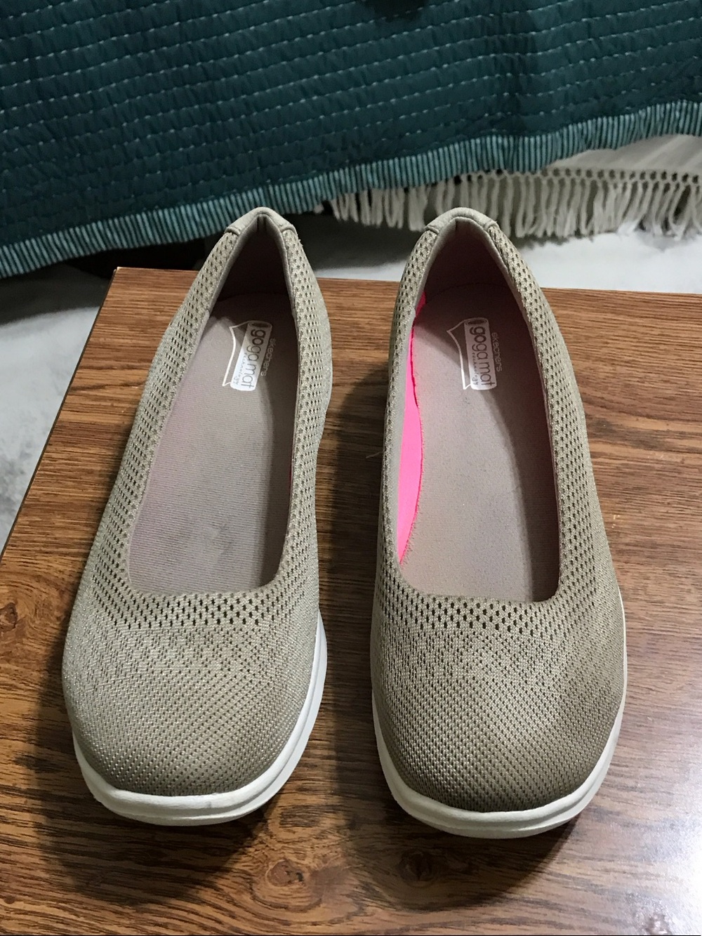 Bzees Women's Knit Slip-On Flats in Taupe